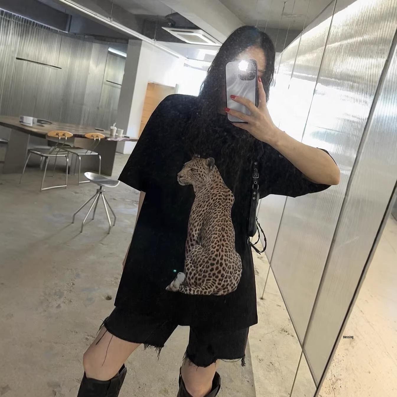 

Жіноча літня модна футболка оверсайз - Повсякденна та трендова з коротким рукавом 2XL чорний