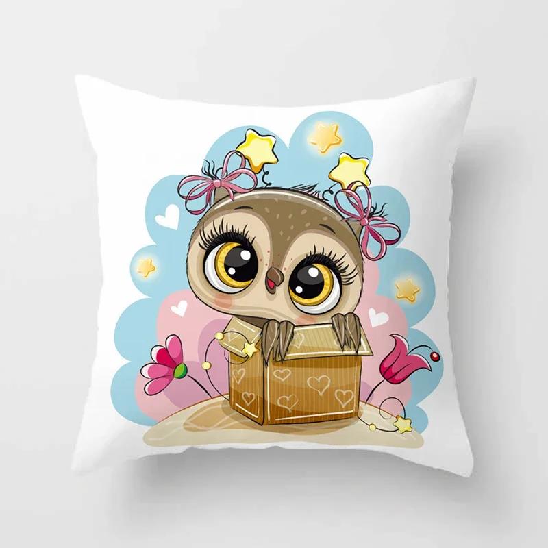 Cute Owl Cushion Covers Comfortable Pillow Cover x Decorative Pillows For Sofa Bed Car Throw Home Decor