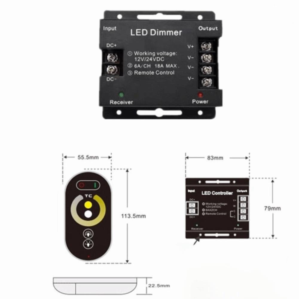 Aluminum Alloy Touch Remote Controller Constant Voltage CCT LED Controller Indoor Decoration