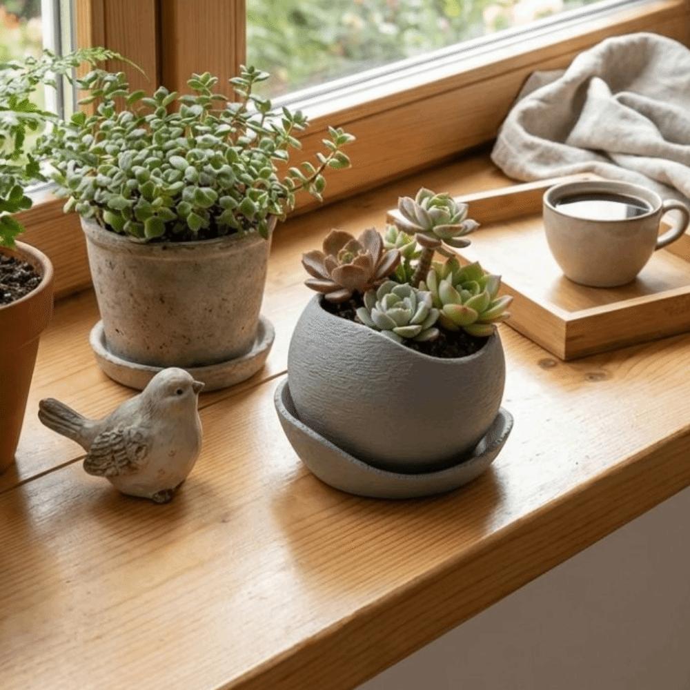 Plastic Irregular Flower Pot with Drainage Holes Growing Pots Succulent Plant Pots  Office Desk