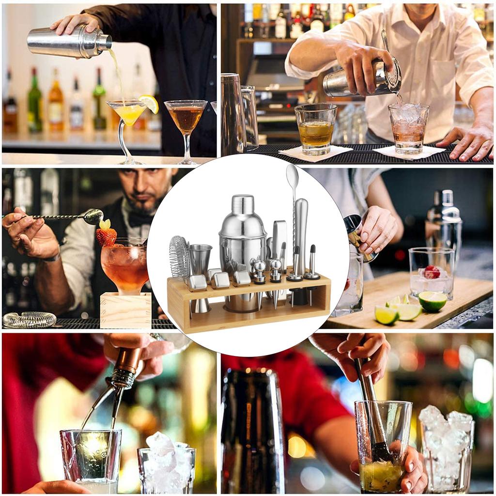 Barkeeper-Set, Einsteiger-Schneebecher, Komplettset für den Haushalt, Handgekurbelter Edelstahl-Kannenbereiter, Professionelle Cocktail-Barkeeper-Ausrüstung