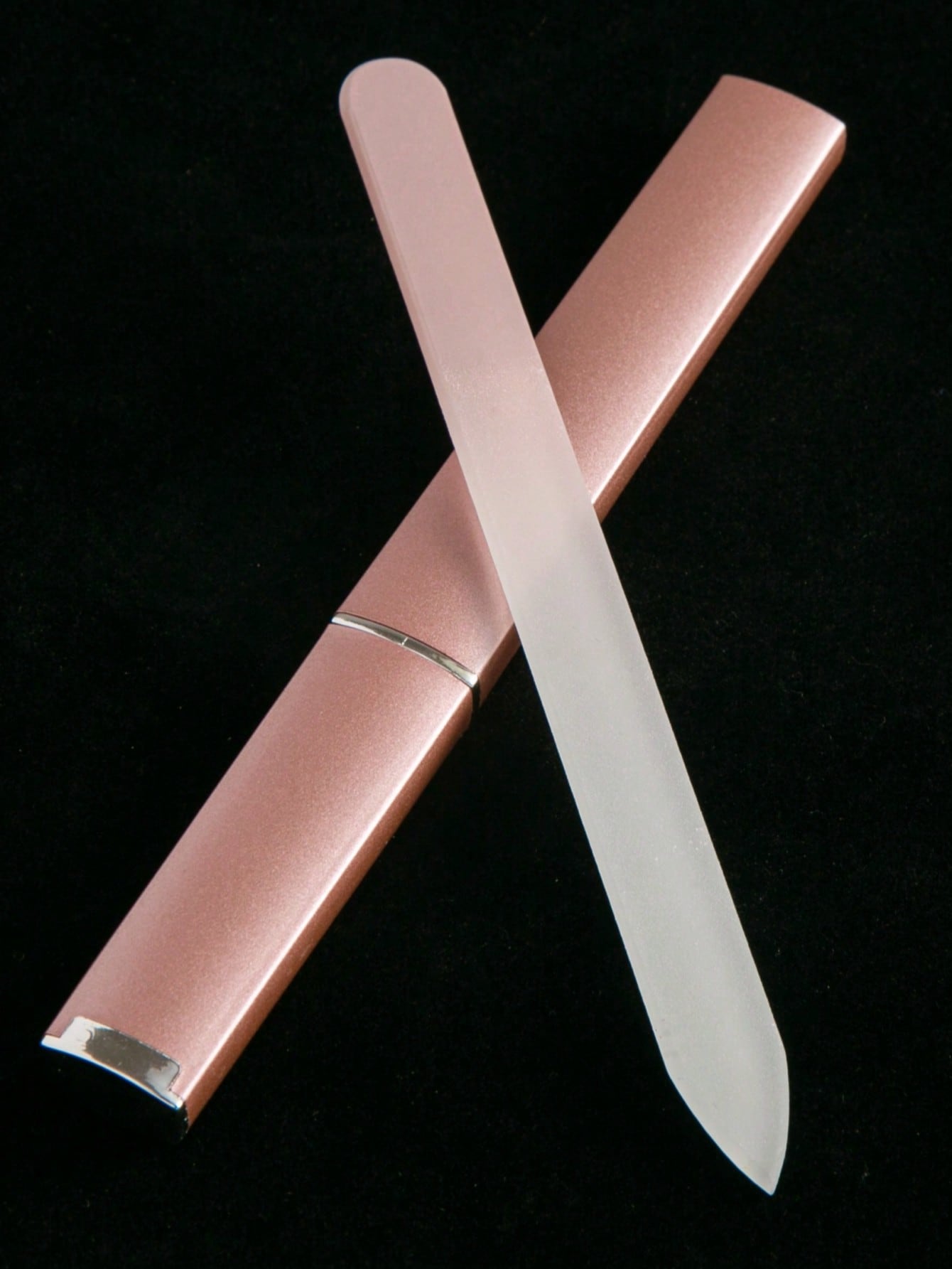 

1Pc Glass Nail File with Storage Box, Crystal Nail Polisher for Natural & Artificial Nails рожевий