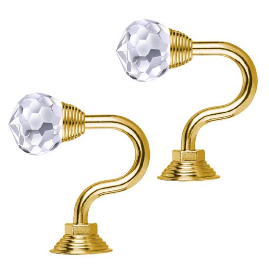 

1 пара настенных хрустальных крючков, домашние шторы, зонтики, ключи, тряпки, держатель для колпачков золотистый