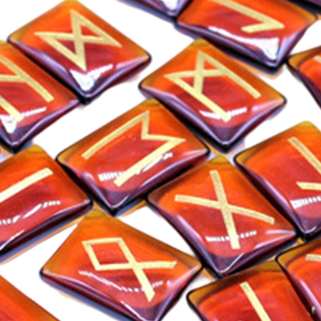 25Pcs Rune Chakras Runes s,Crystal Rectangle Shaped Pendant Decor