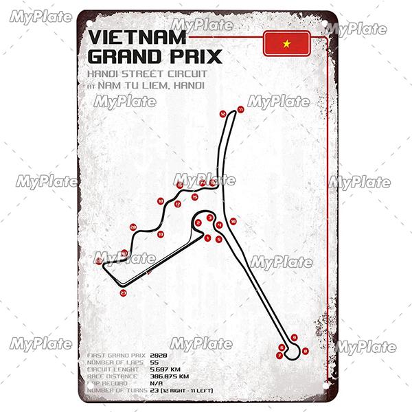 Vintage Racing Track Metal Poster Competition Tin Sign Plaque Iron Plate Bar Club Man Cave Home Wall Decor Fans Poster Custom