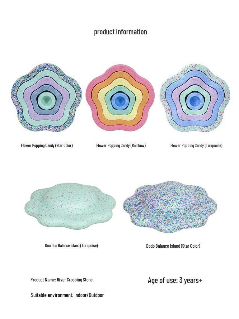 Rainbow River Stones Balance and Sensory Training Toys for Children