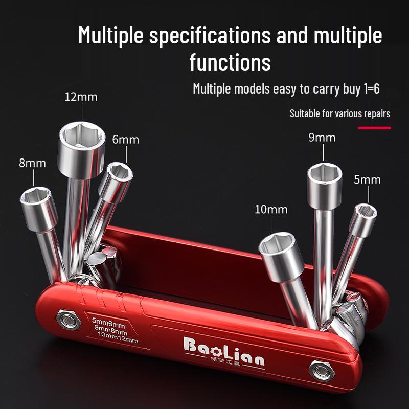 Aluminum Folding Socket Wrench Set: Imperial Sizes for Household Use