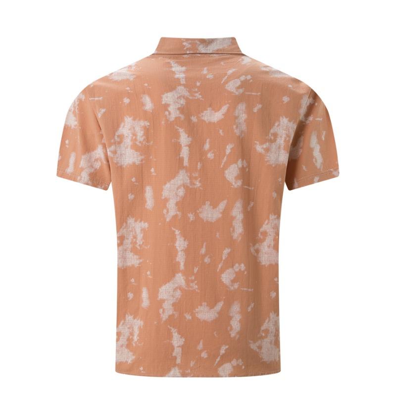 Summer New Tie-dye Lapel Short-sleeved Men's Beach Casual Sports All-match Shirt