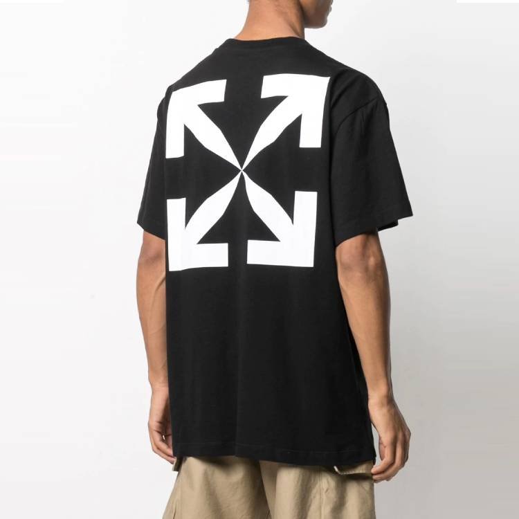 Off-White Monalisa Short-Sleeve Over Tee Black/White Men Tops OMAA038R21JER0011001