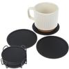 Durable Silicone Drink Coasters with Holder Non-Slip Reusable Cup Pads for Hot Cold Drinks Picnic BBQ Outdoor Daily Use