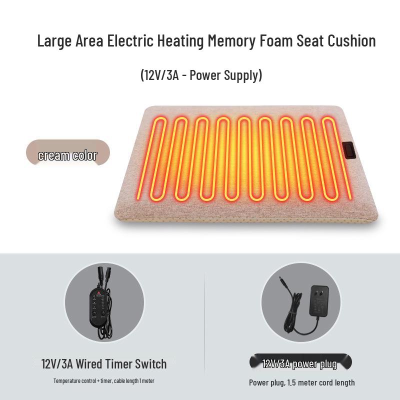 Electric Infrared Heating Seat Cushion with Adjustable Temperature for Office Chair