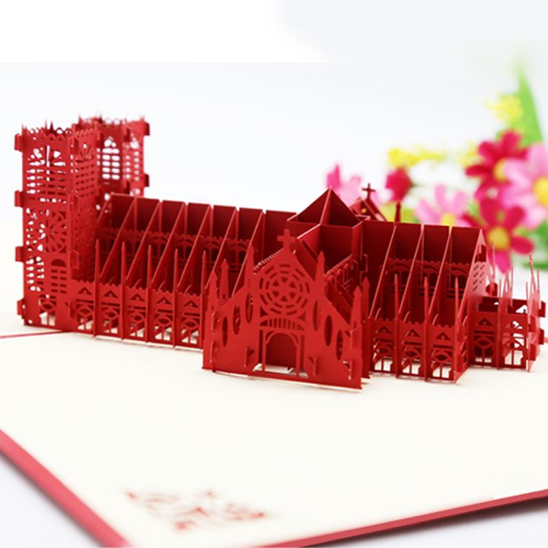 3D Pop Up Invitations Card 3D Paper World Attractions Birthday Greeting Cards 3D Tourist Postcard Save The Date Boy Present Card