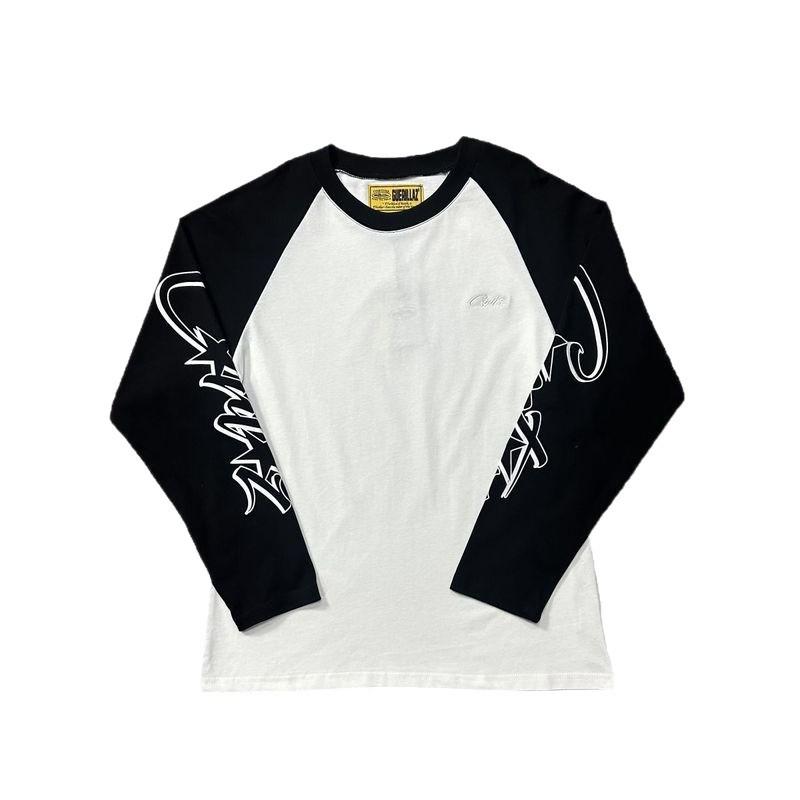 Skull Island Unisex Raglan Langarm T-Shirt mit Buchstabenprint