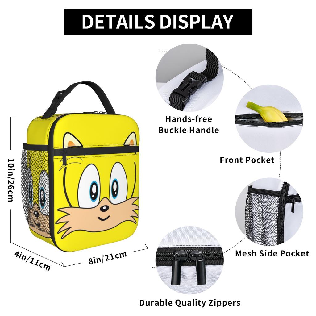 Sonices Face Thermal Insulated Lunch Bag for School  Portable Bento Box Men Women Cooler Thermal Lunch Box
