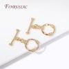 7 Styles Fashion End Beads Toggle Clasps 14k Gold Plated Metal Zircon Round/Heart OT Clasp Lock For DIY Jewelry Making Supplies