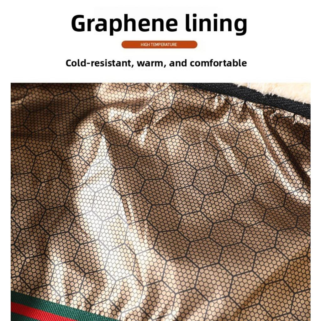 Hooded Cotton Jacket for Men with Plush Cotton Jacket for Winter, Warm Graphene Cotton Jacket, Ultrasonic Cotton Jacket for Men