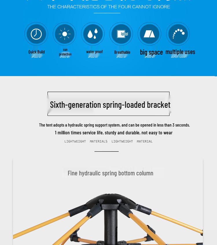 Portable Automatic 2-4 Person Family Camping Tent for Outdoors