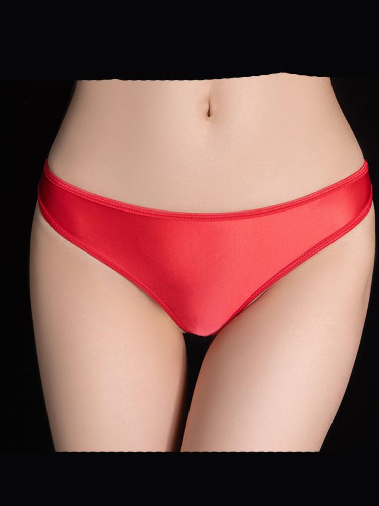 Sexy Women Low Waist Micro Mini G-String Oil Glossy Shiny Sheer See Through T-Back Thong Lingerie Exotic Micro Sexy Underwear