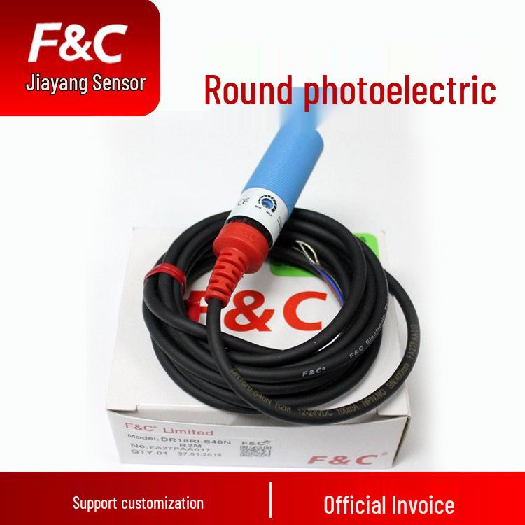 F&C Jiazhun DR18 Adjustable Photoelectric Switch: Round, Through-Beam, Diffuse & Mirror Reflection Detection