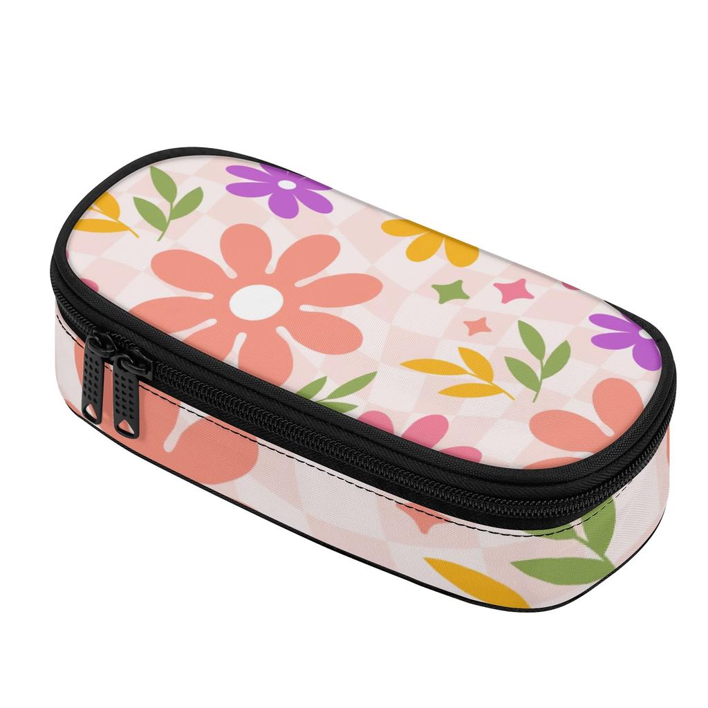 Pencil Case 300D Polyester Multi Compartment Smooth Zipper with Main Compartment Mesh Pocket and Pen Slots for Daily School Use