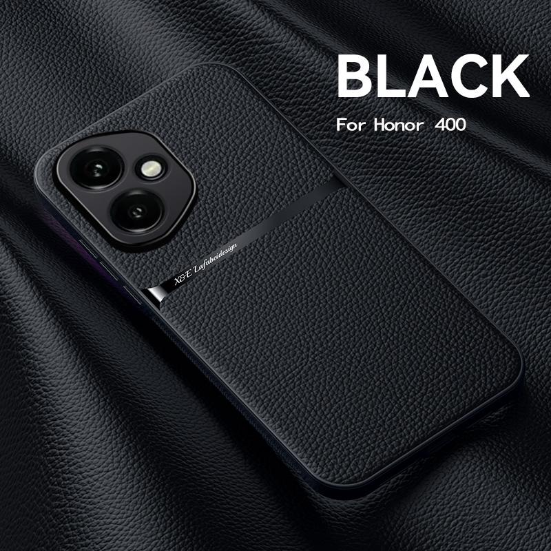 High Grade Luxury Magnetic Car Holder Leather Case For Honor 400 Silicone Protective For Honor 400 Pro Back Cover