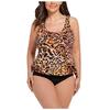 Plus Size European & American Print Backless Swimsuit for Women