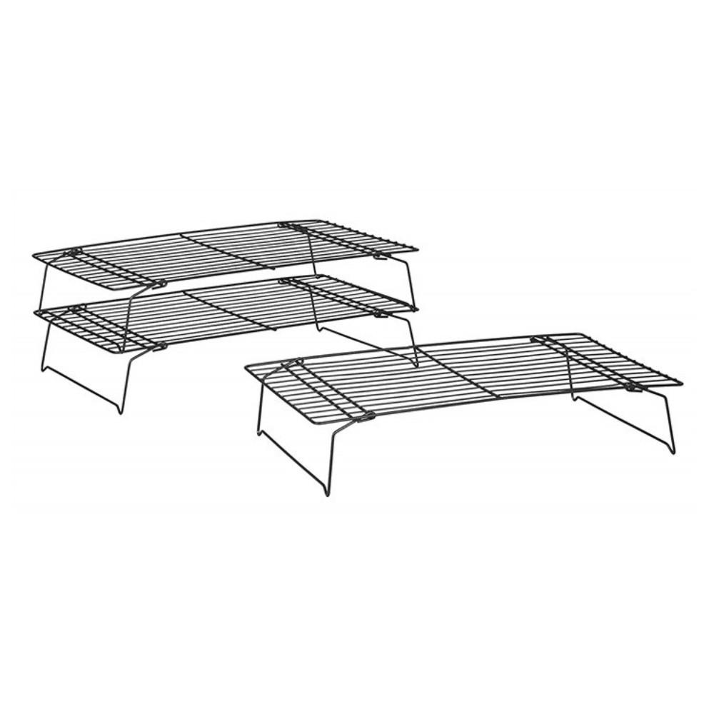 3-stöckiger Kuchen-Abkühlrost Antihaft Drahtgitter Netzmatte Grillregal Pizza Brot