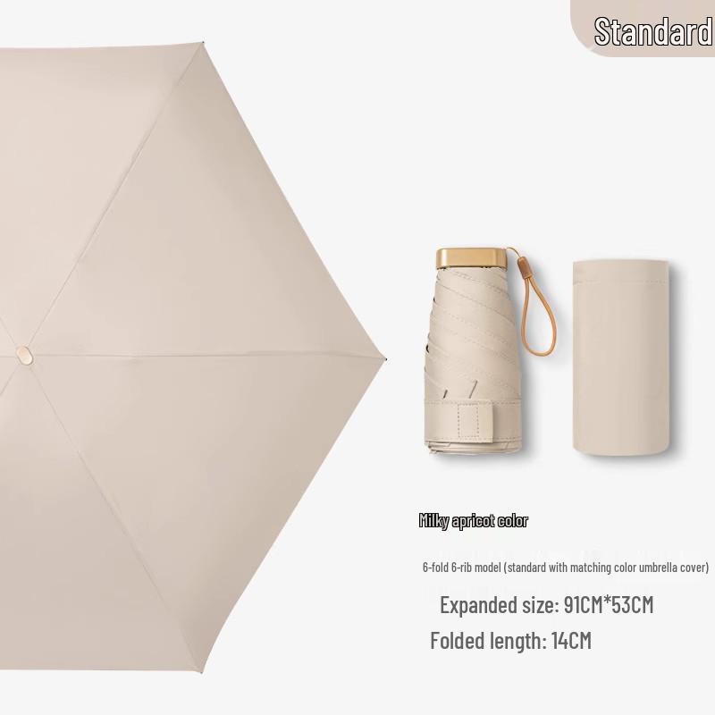 Zhi Retro Cherry Six-Fold Dual-Use Sunscreen Umbrella