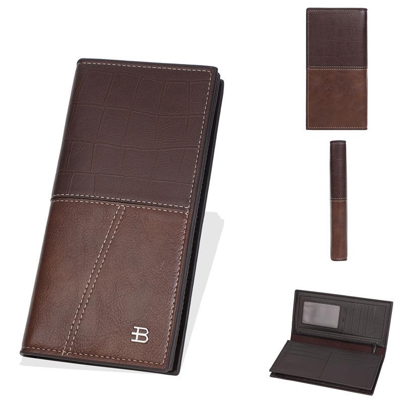 Baellerry RFID Anti Theft Protection Card Holder for Men Vintage Design Long Wallets Business Zipper Money Pack Purse