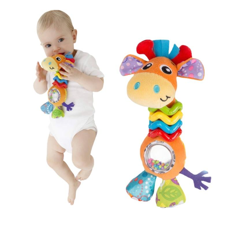 Mummabubba Soft Plush Giraffe Rattle Bell Teether Toy For Babies