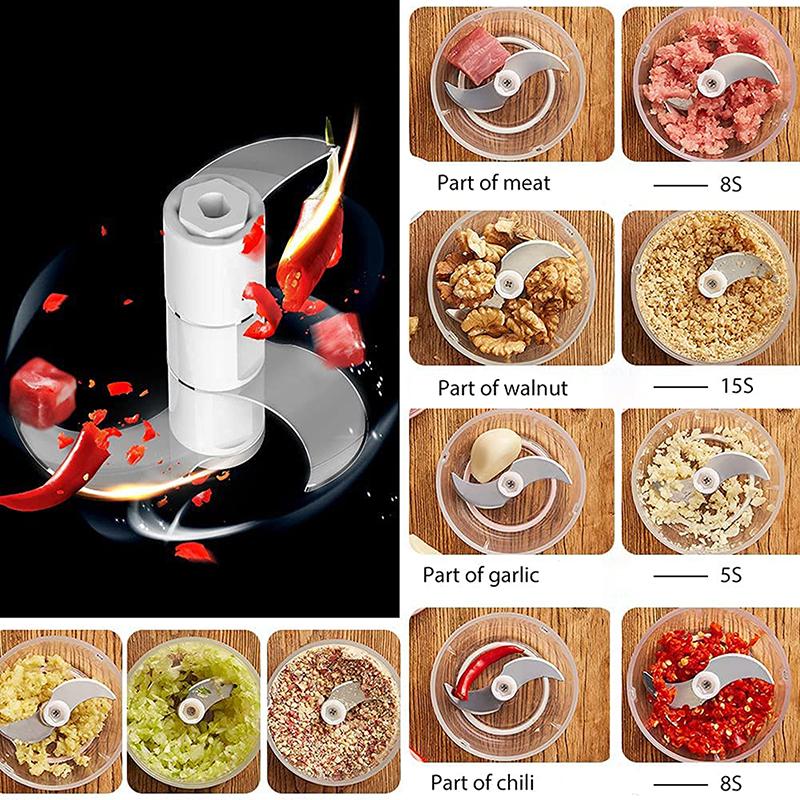 Elektrischer Mini-Knoblauchhacker, Küchenmaschine, Tragbarer Kabelloser Knoblauchhacker, Fleischwolf