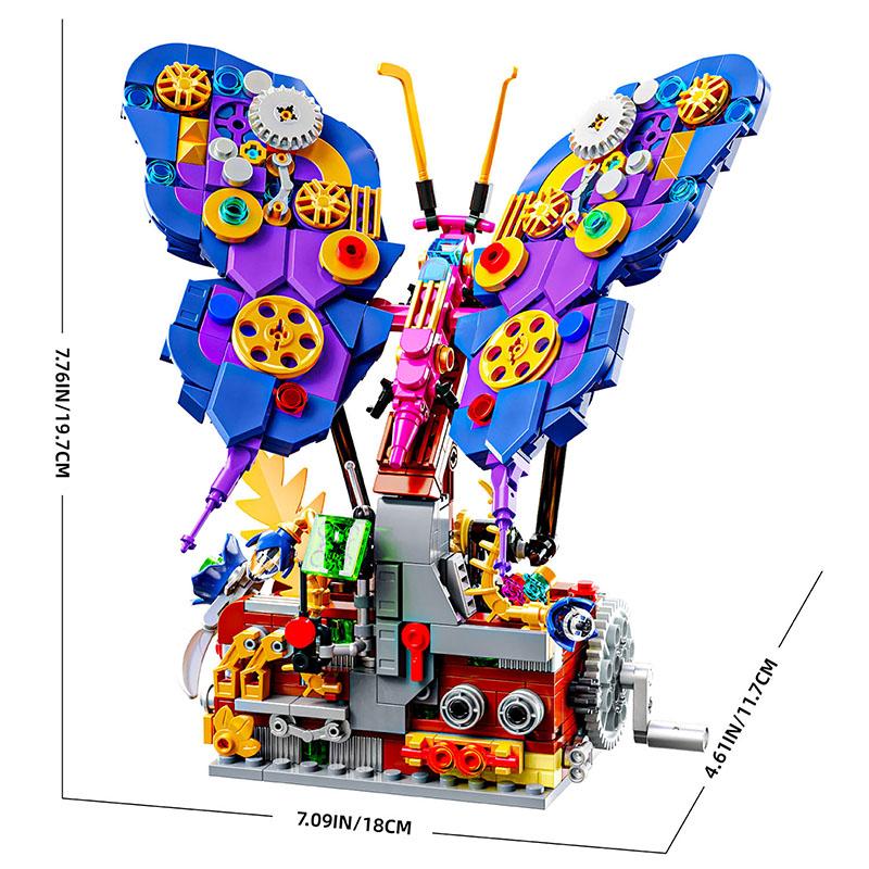 

594PCS Mechanical Butterfly Block Toys Sets Assembly Puzzle Constructible Model Creative Desk Christmas Gifts
