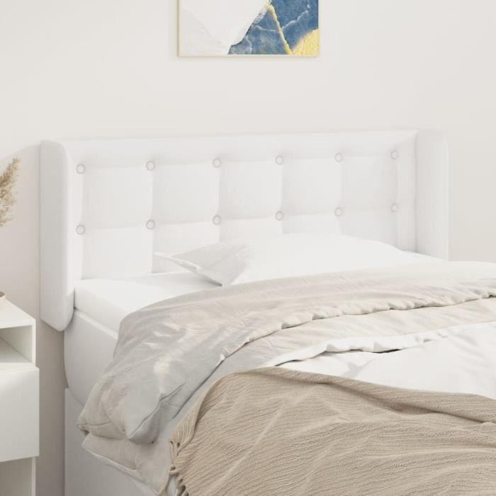 VidaXL Tête de lit avec oreilles Blanc 103x16x78-88 cm Similicuir3118853