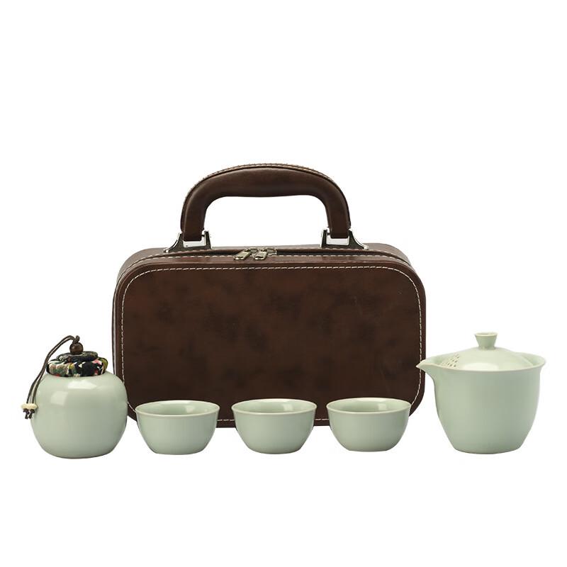 

Chang Baosen Portable Ru Kiln Ceramic Gongfu Tea Set