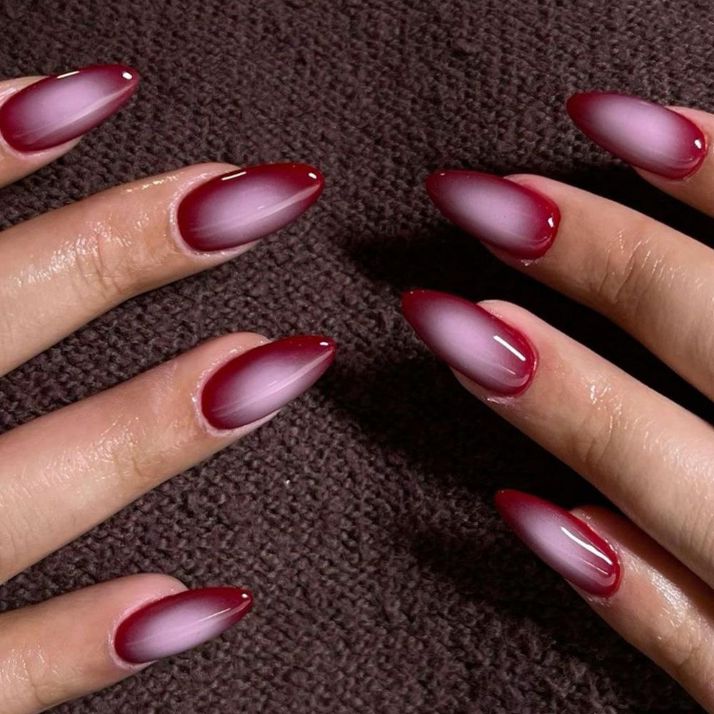 24 pz/set Quick Nails Glitter Bianco Gradiente Nail Art French Unghie Indossabili Adesivi per Unghie Rimovibili Impermeabili Unghie Finte