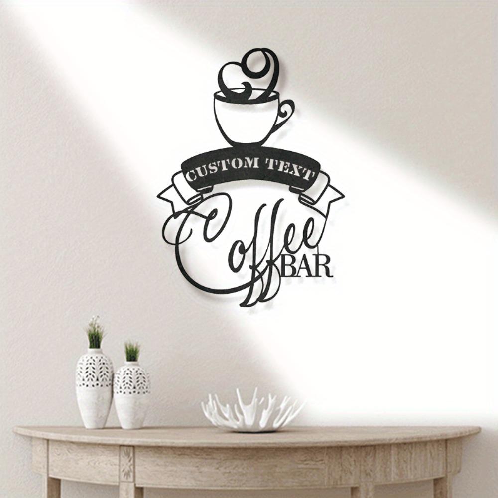 Metal Wall Art Coffee Bar Sign Laser Cut Kitchen Decor Gift for Coffee Lovers Custom