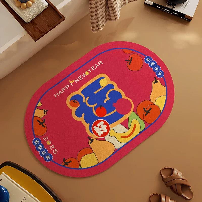 

Диатомовый мягкий коврик для ванной в китайском стиле - Нескользящий, Впитывающий воду коврик для пола для входов в душ и туалет 40*60cm