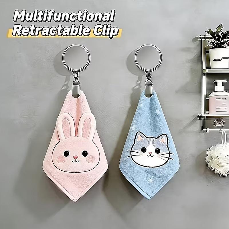 1/2/4Pcs Retractable Towel Rack Automatic Rebound No Drilling Self-Adhesive Wall-Mounted Hand Towel Holder With Strong Clips