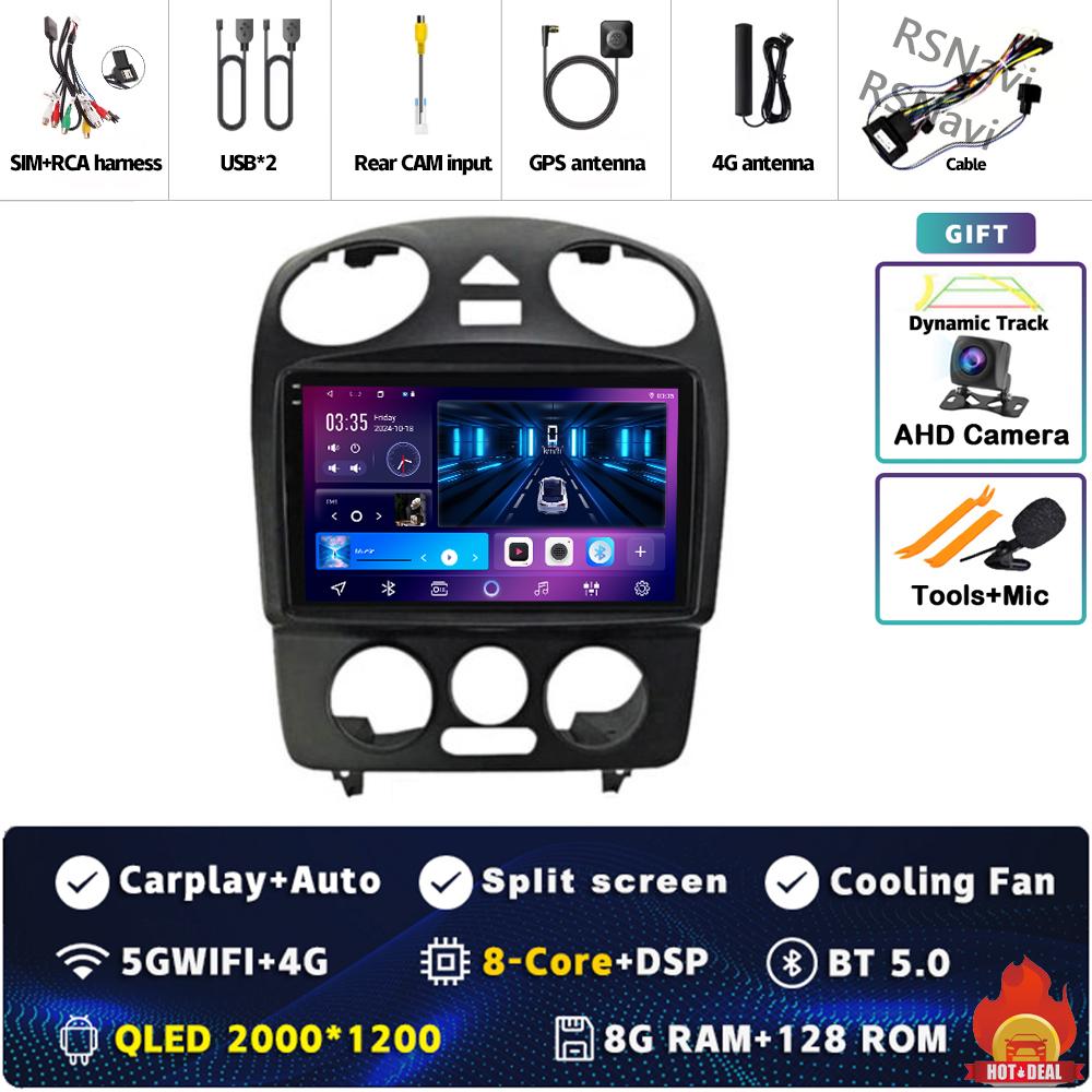 Android 14 Carplay Auto For VW Volkswagen Beetle 2000 2001 - 2012 Car Radio 4G WIFI Player Multimedia Srereo Navigation Video BT