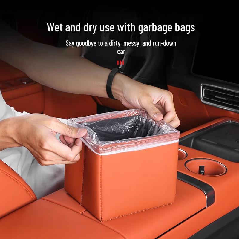 Universal Car Trash Can: Seat-Mounted Interior Storage Accessory for L6, L7, L8, L9, i6, i8, MEGA Models