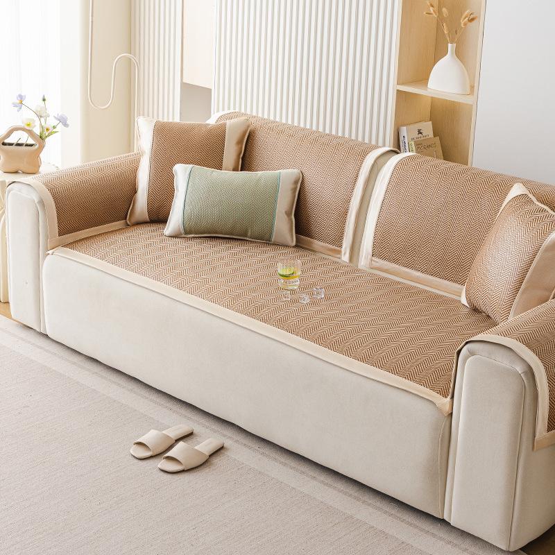 Rattan Mat Sofa Cushion Summer Mat Cool Cushion Seat Cushion Non-Slip Summer New Sofa Cover Cloth Towel