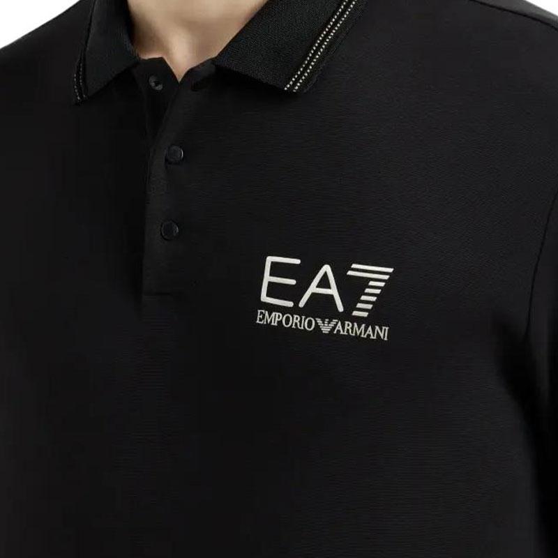Emporio Armani EA7 Slim Fit Short Sleeve Polo Shirt Men tops Black 7M000300-AF13739-UC001