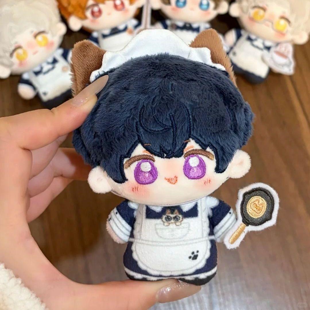 Süßes Tears Of Themis Maid-Uniform Plüschpuppen-Set Katzenohren-Design Weiche Stoffpuppe Spiel-Merchandise Dekoration Otaku Spieleliebhaber Geschenk 10cm