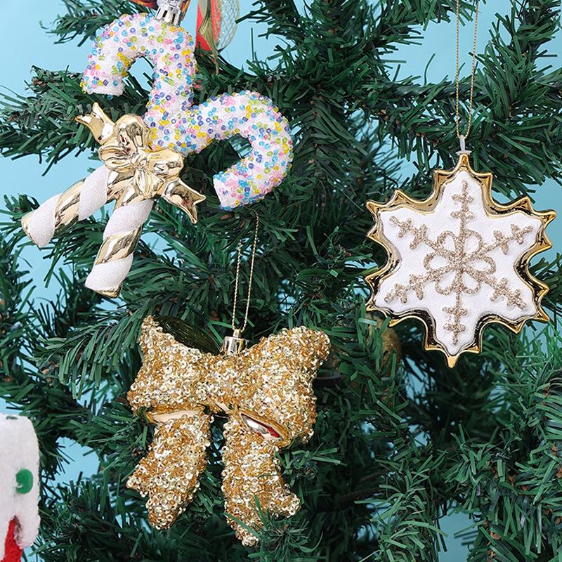 Creative Christmas Bow Hanging Ornaments for Trees and Party Décor - Festive Plastic Window Decorations