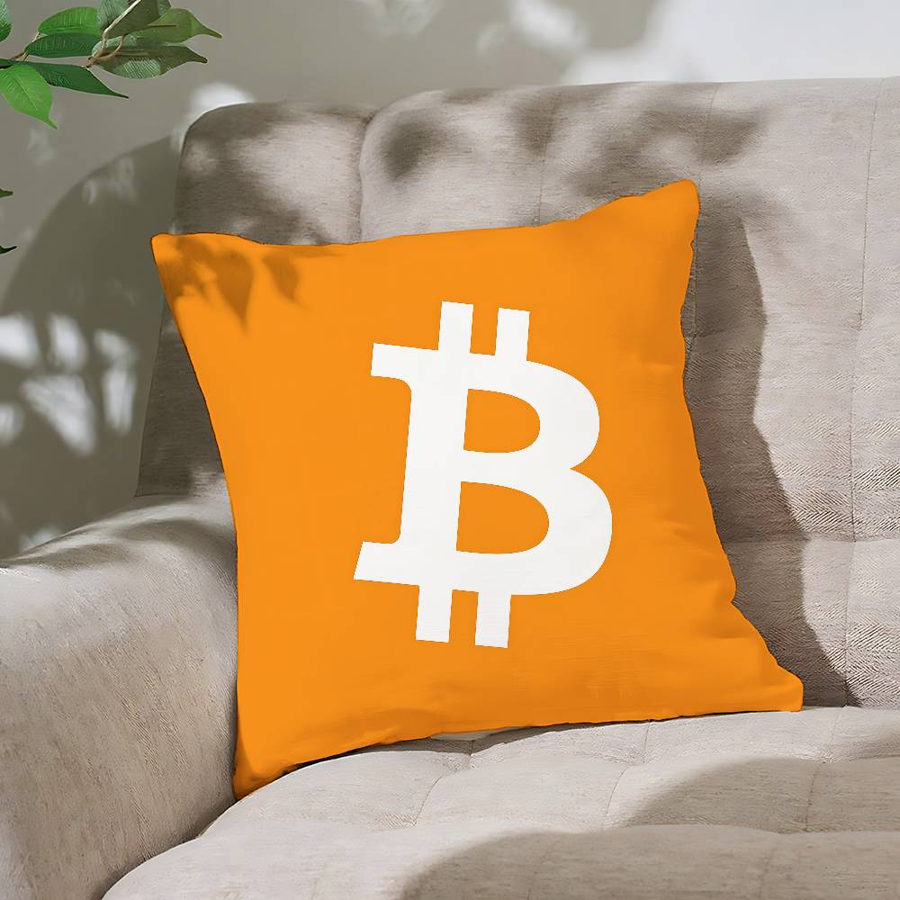 B-Bitcoin Pillow Case Throw Pillow Cover Nordic Vintage Style Cushion Covers Home Living Room Sofa Couch Seat