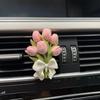 Stylish Hydrangea Tulip Car Air Freshener Car Perfume Clip Peach Blossom Aroma Diffuser Car Air Outlet Fragrance Accessorie