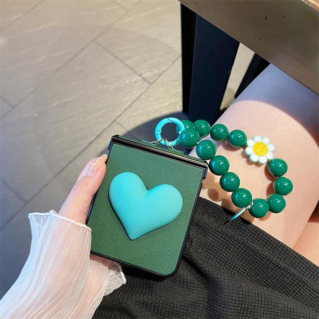 

Милый 3d Сердце Любовь Цветок Лицо Бусы Браслет Чехол Для Телефона Для Samsung Galaxy Z Flip 4 3 Чехол Ремешок Через Плечо Защита Шарнира For Galaxy Z Flip 3