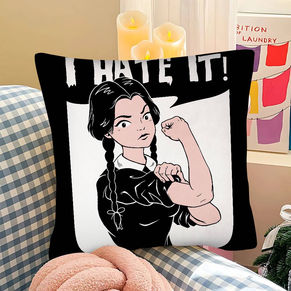 Movie Wednesday Classic Movie Pillow Case Square Pillow Bedroom Sofa Leisure Comfort Cushion Car Living Room Home Decoration
