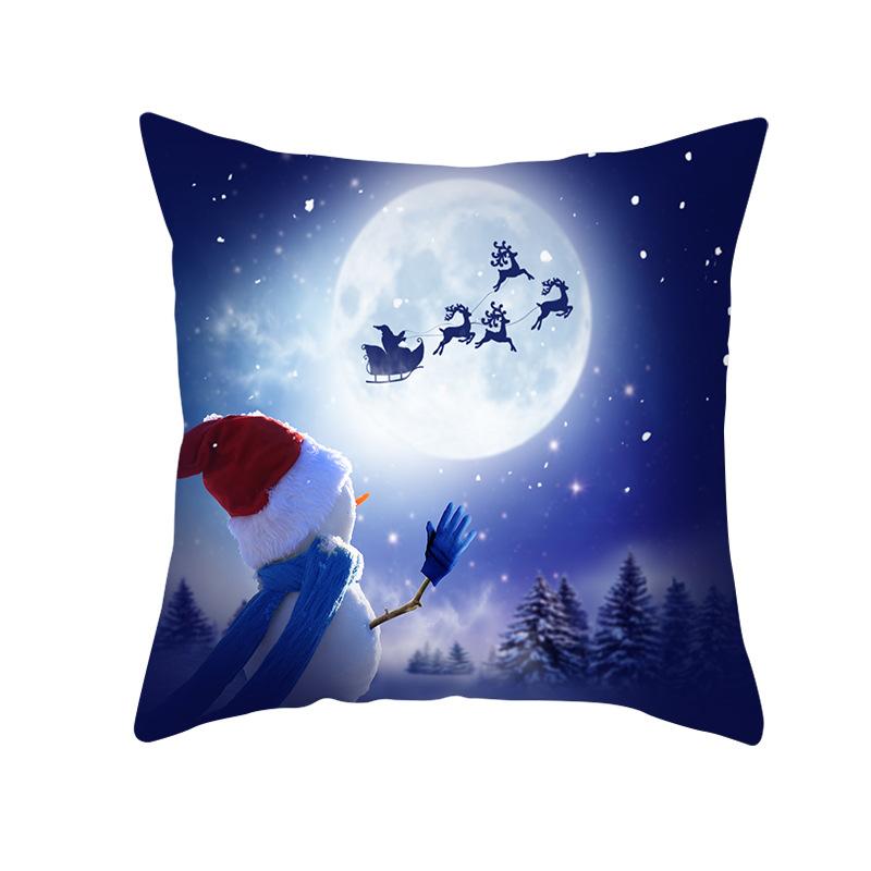 New Christmas Snowman Pillow Cover Festive Home Sofa Pillow Cover