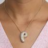Initial Charm A-Z Letters Pendant Necklace Women Men Choker Stainless Steel Rope Chain Fat Alphabet Gold Color Hip Hop Iced